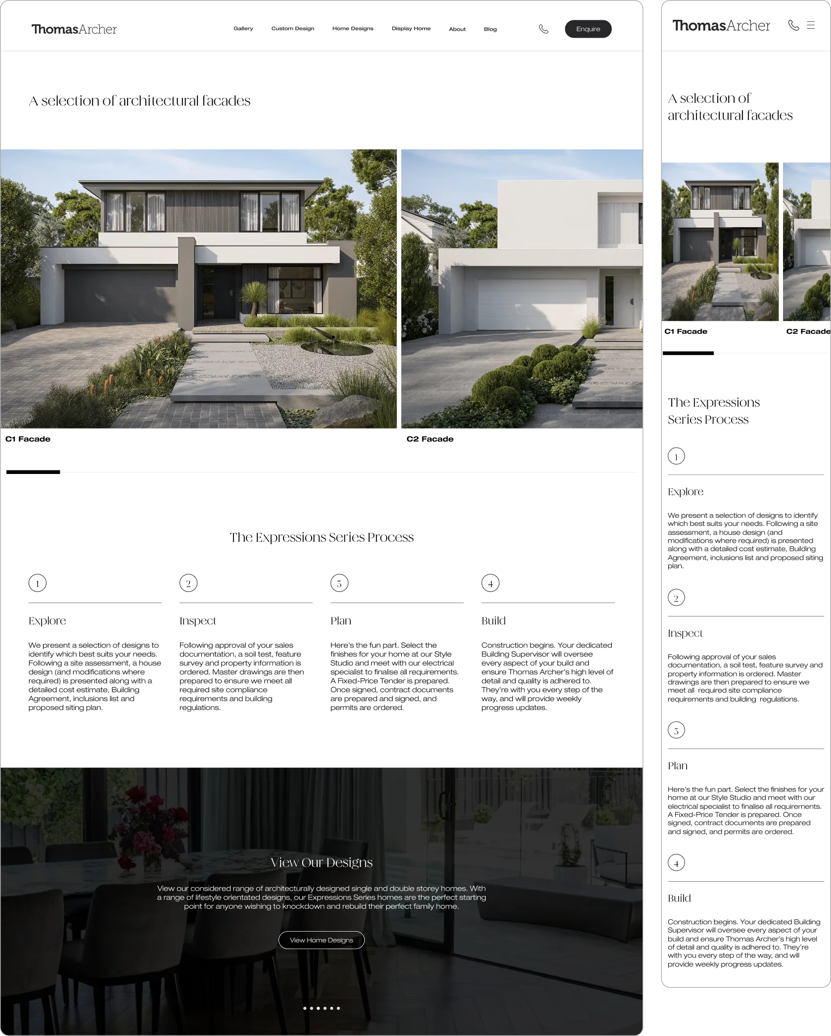 Thomas Archer website design – hero homepage, Melbourne